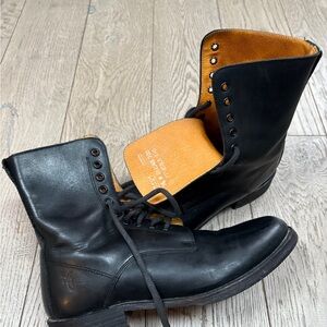 Frye Black Lace-Up Boots